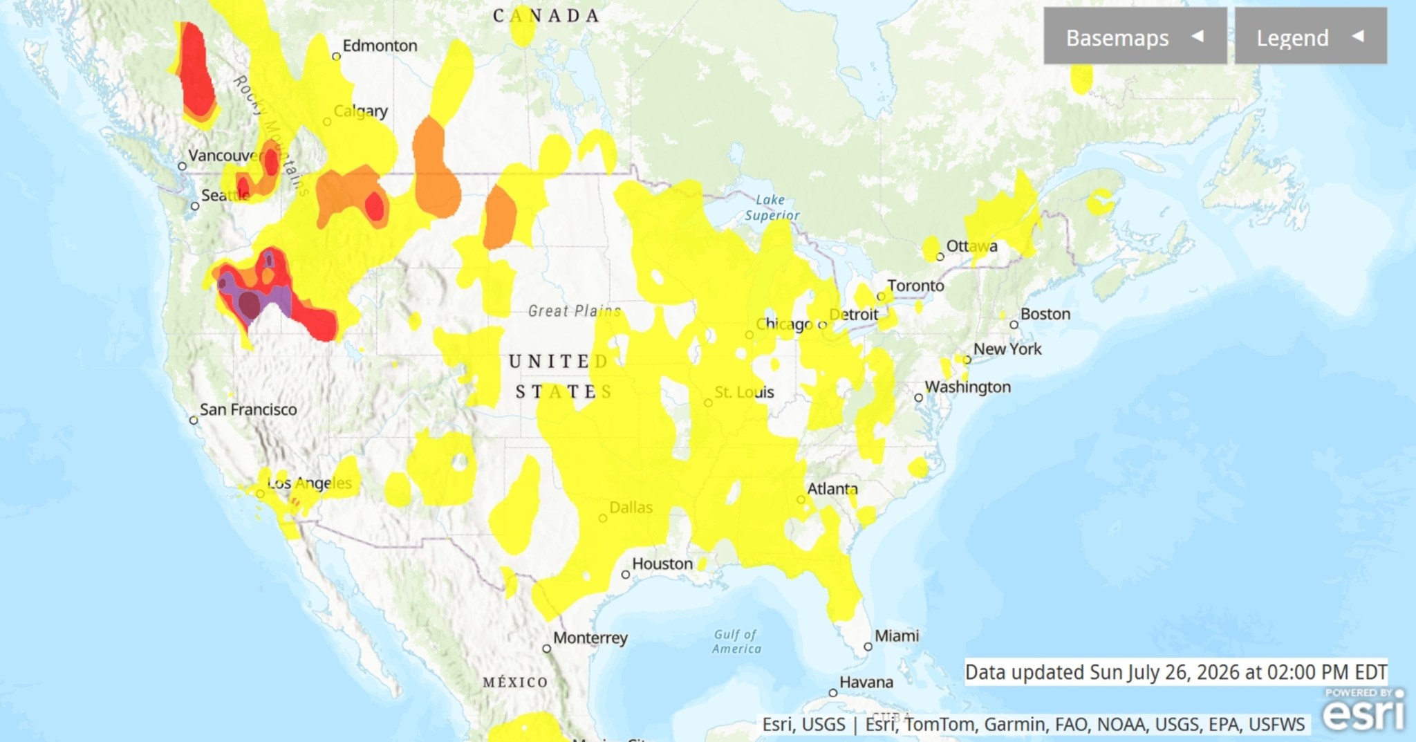 Six states under air quality alerts as thousands told stay inside