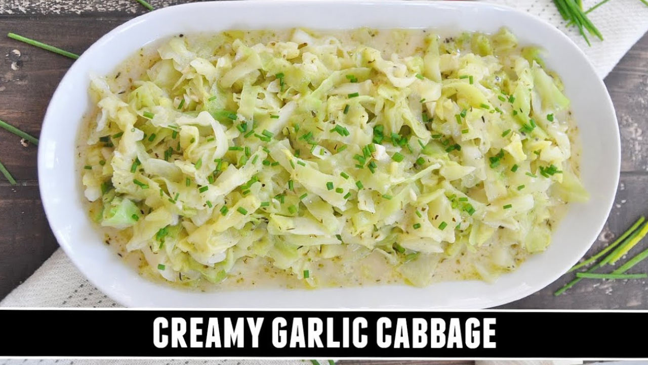Creamy garlic cabbage recipe