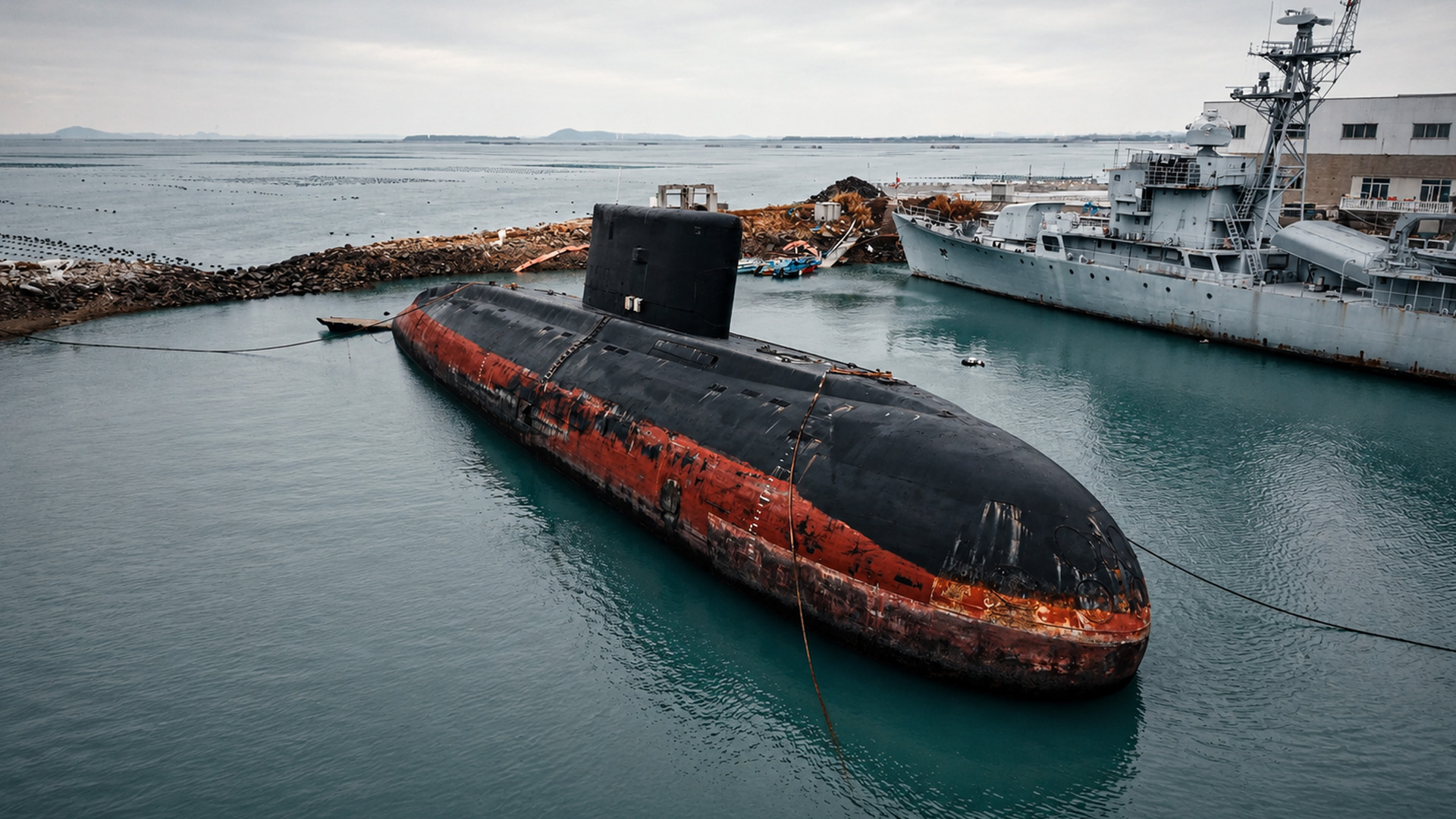 A retired submarine that still looks dangerous