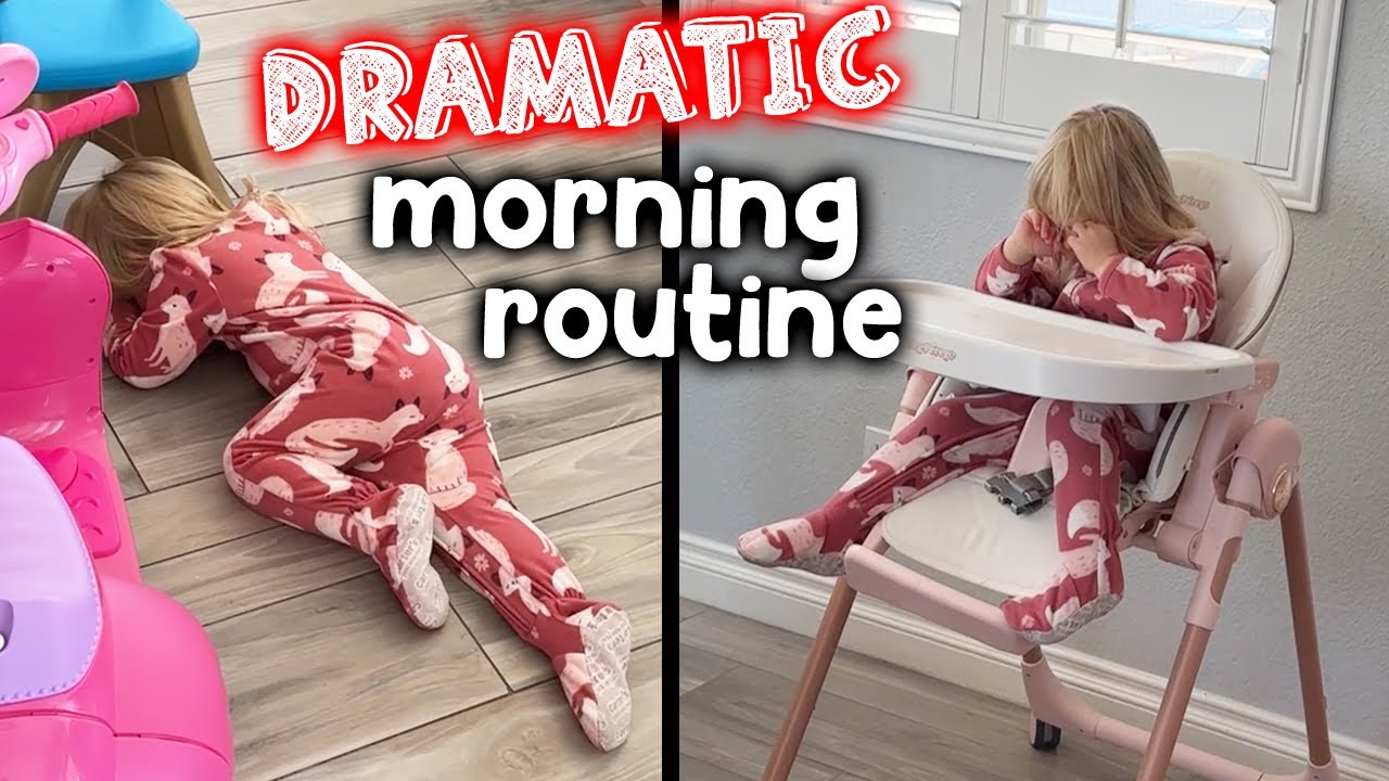 Tearful toddler's dramatic morning routine reveals the reality of parenting