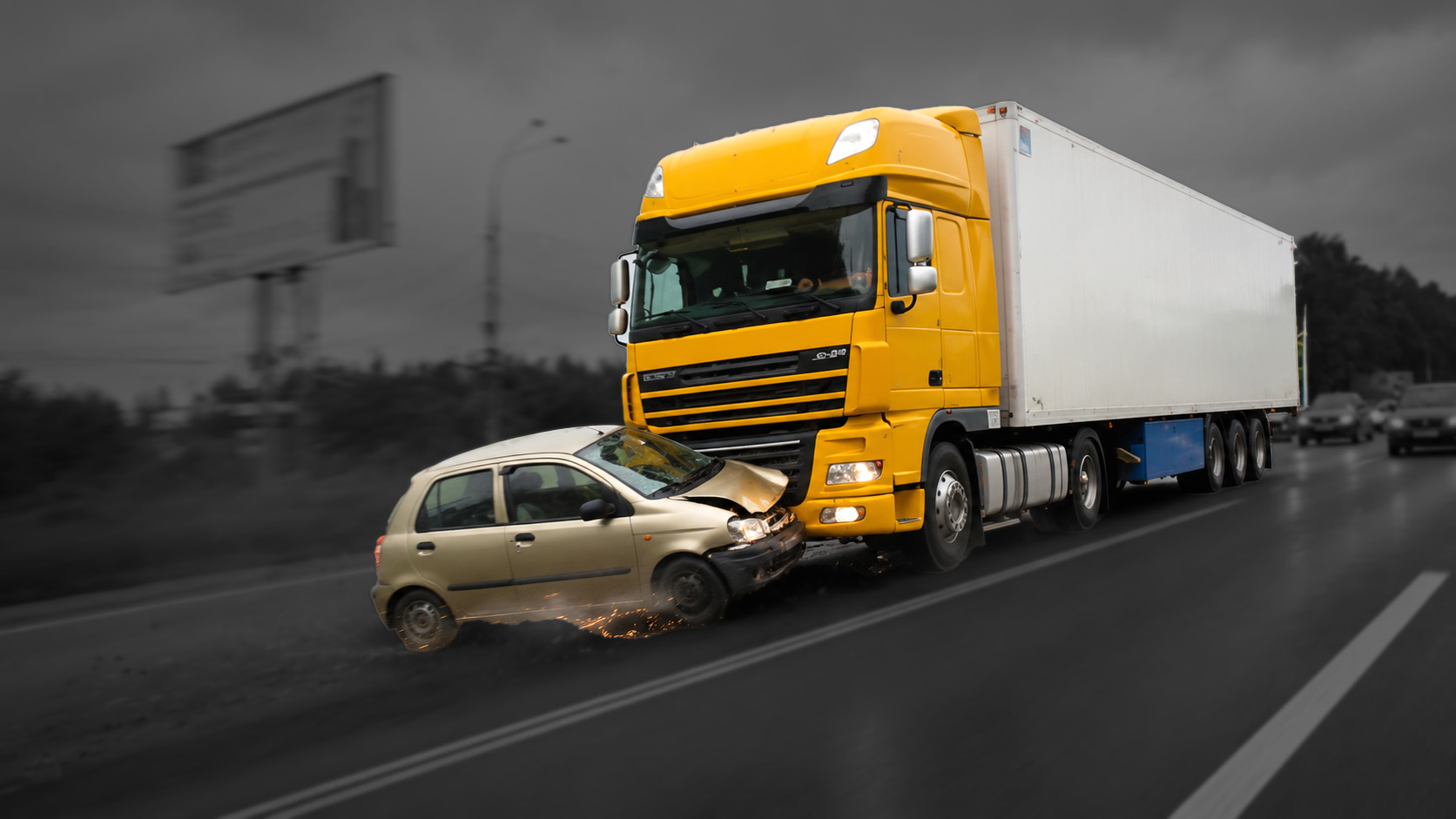 Collision in traffic caught on camera