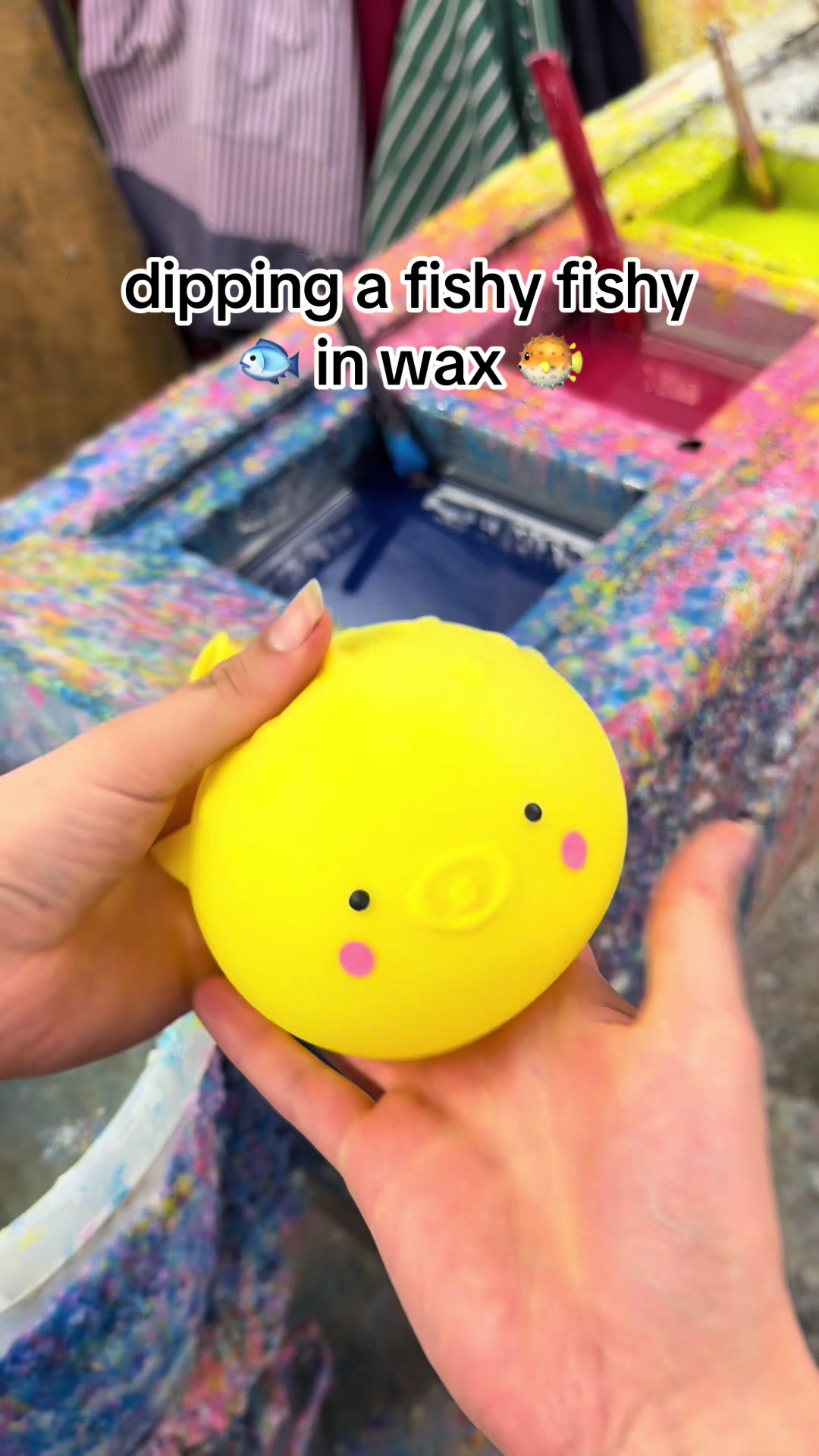 Experimenting with a fish shaped wax design