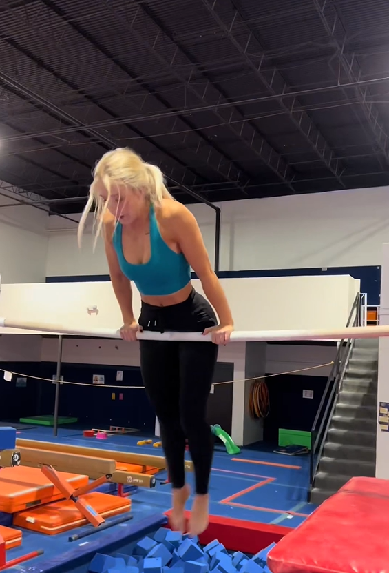 First time at a gymnastics gym with my friend