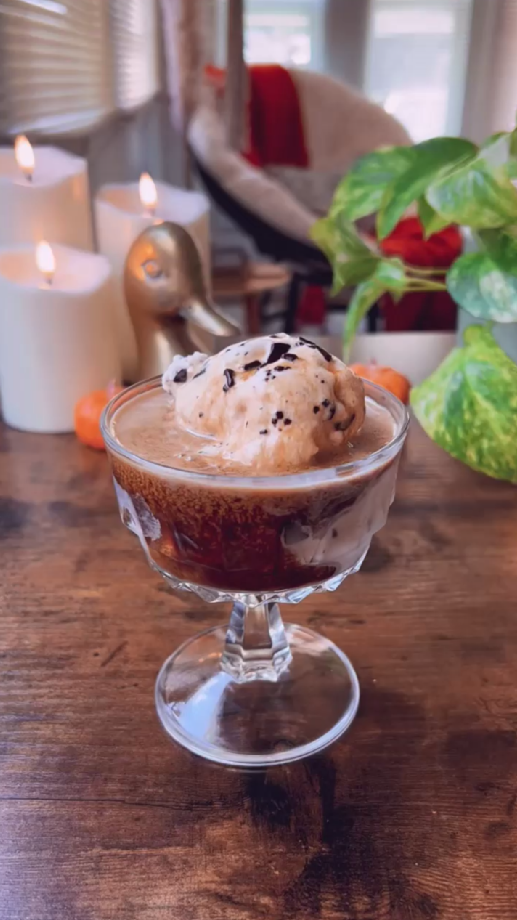 This dairy free affogato brings coffee and dessert together