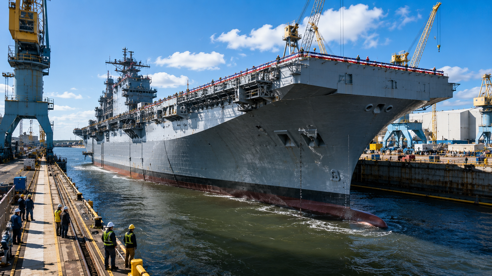 Launching a new Navy warship - the engineering behind the first float
