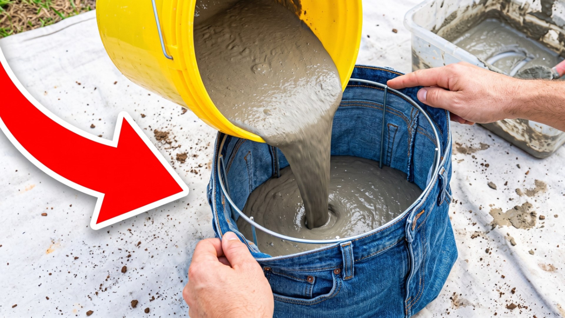 Create eye-catching plant pots from fabric and cement
