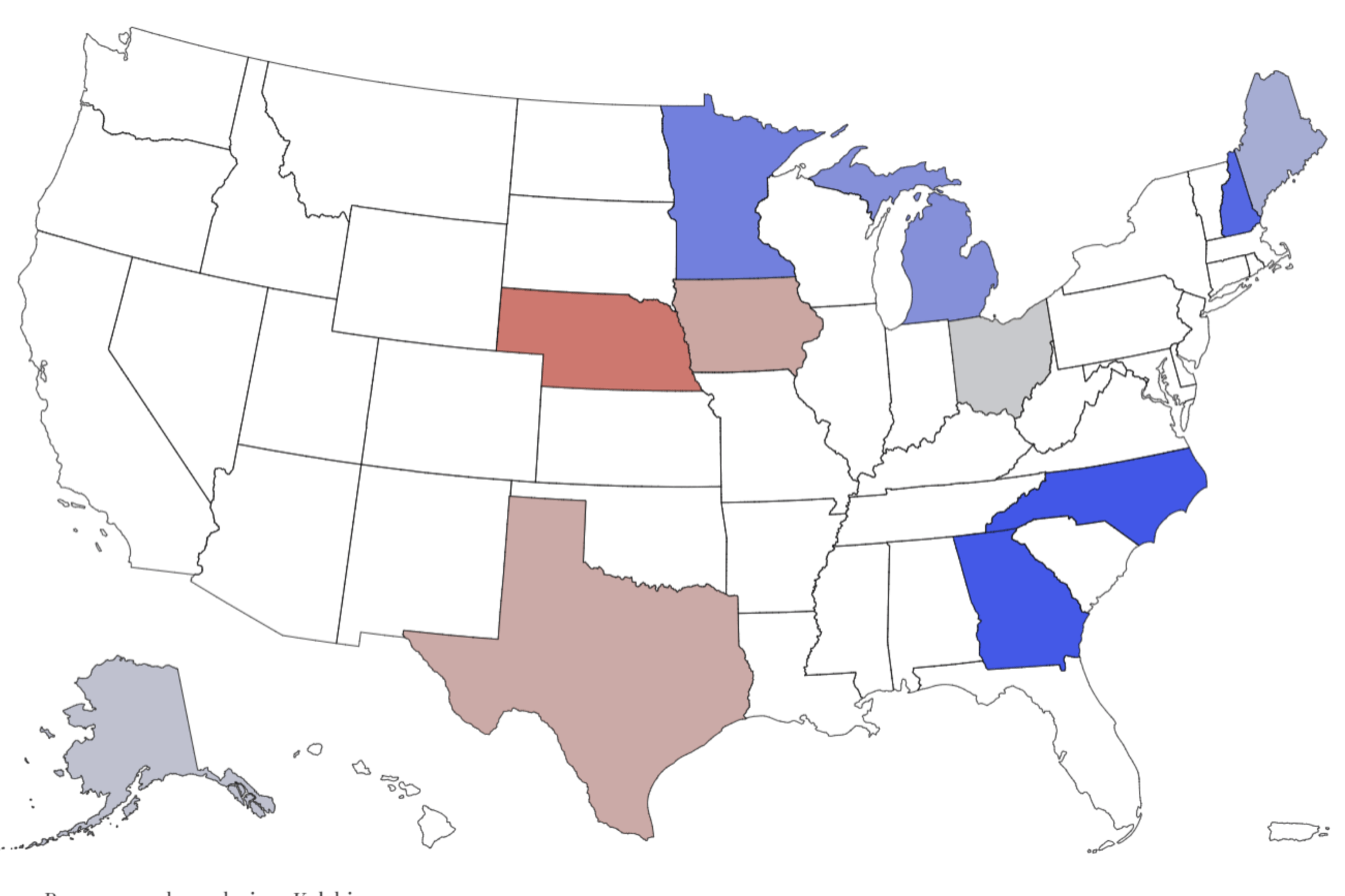 Map shows Democrats' chances in each key Senate race with 98 days to ...