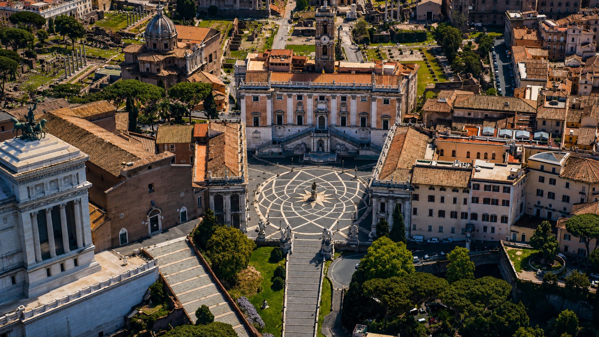 Rome’s Palazzo Senatorio aerial view