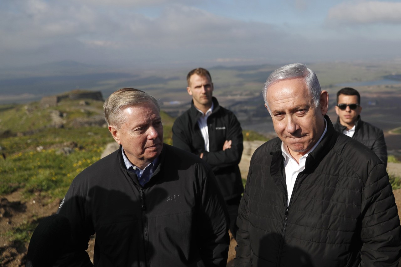 Graham and Israeli leader Benjamin Netanyahu visited the Golan Heights in 2019.