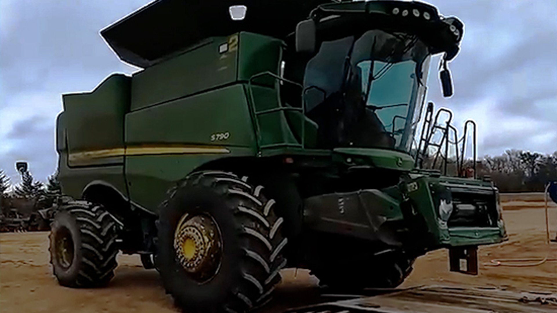 New machine and Brody on the farm