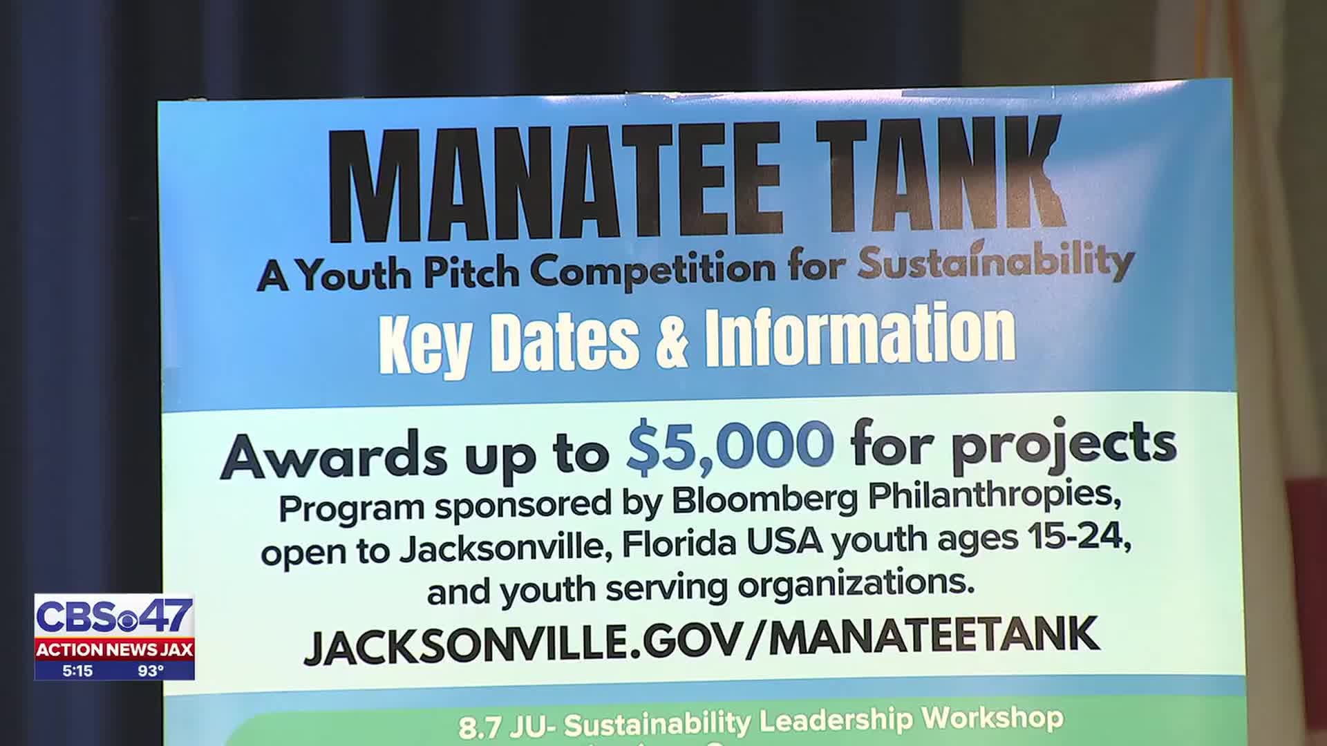 New 'Manatee Tank' initiative will fund sustainability projects thought up by Jacksonville youth