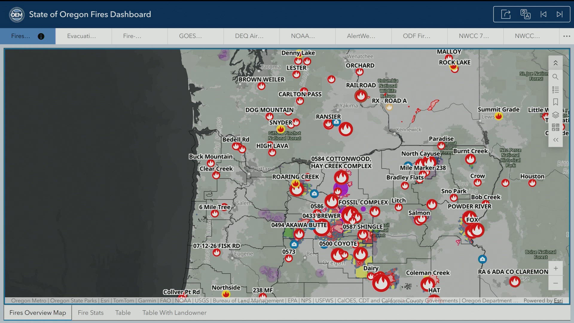 Oregon wildfires burn over 1.3M acres