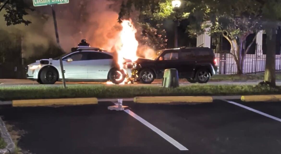 Waymo involved in fiery Atlanta crash sparks debate over driverless car safety