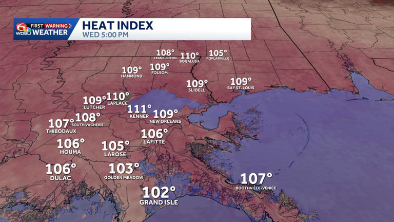 Extreme heat warning: Louisiana's weather forecast brings heat indices ...