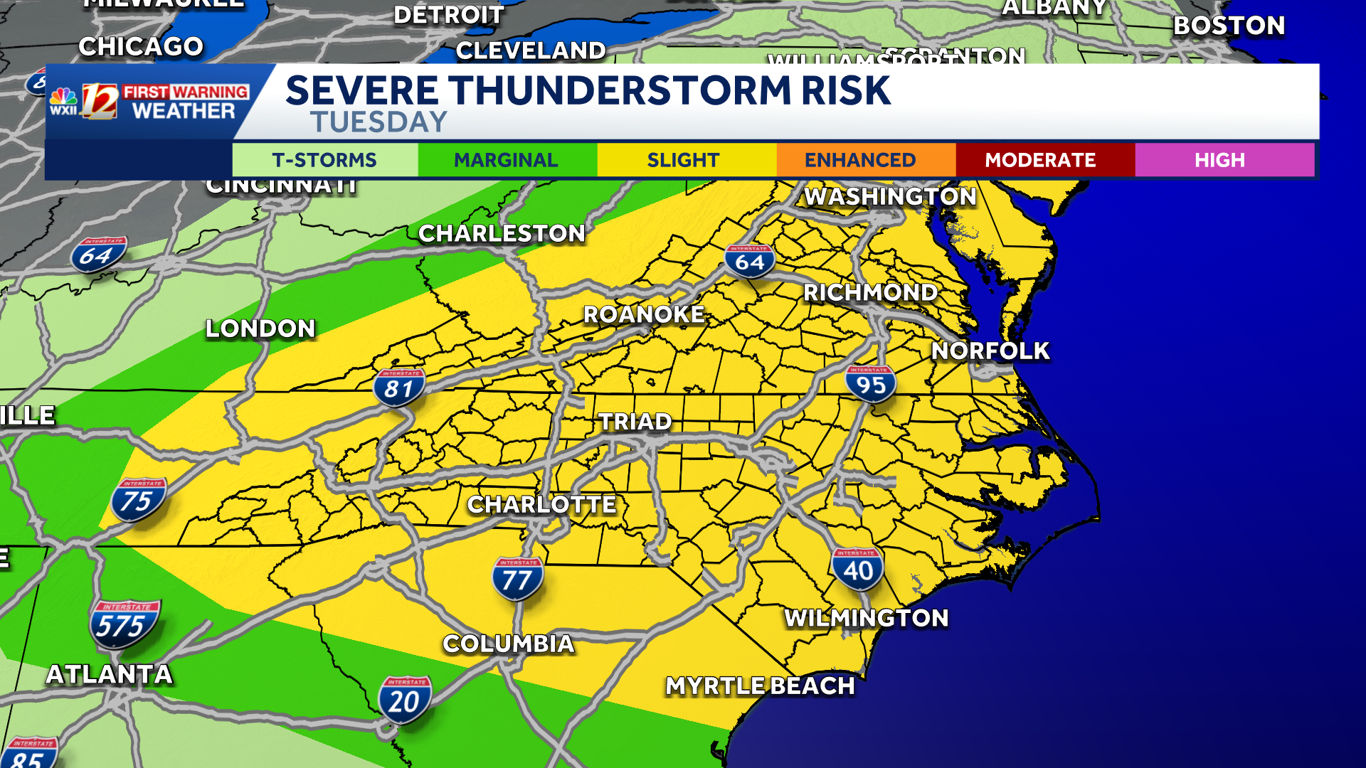 Severe storm threat on Tuesday | Less humid air returns late week