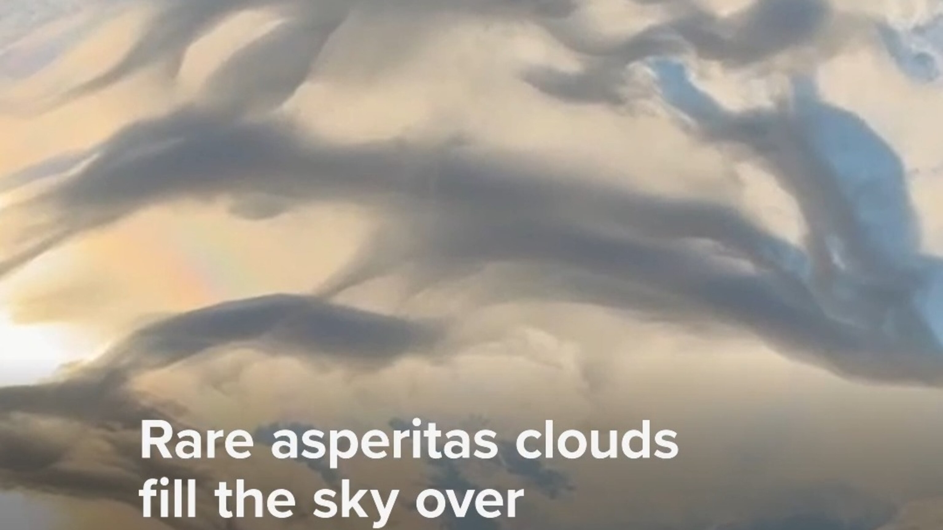 Rare asperitas clouds fill the sky over coastal California