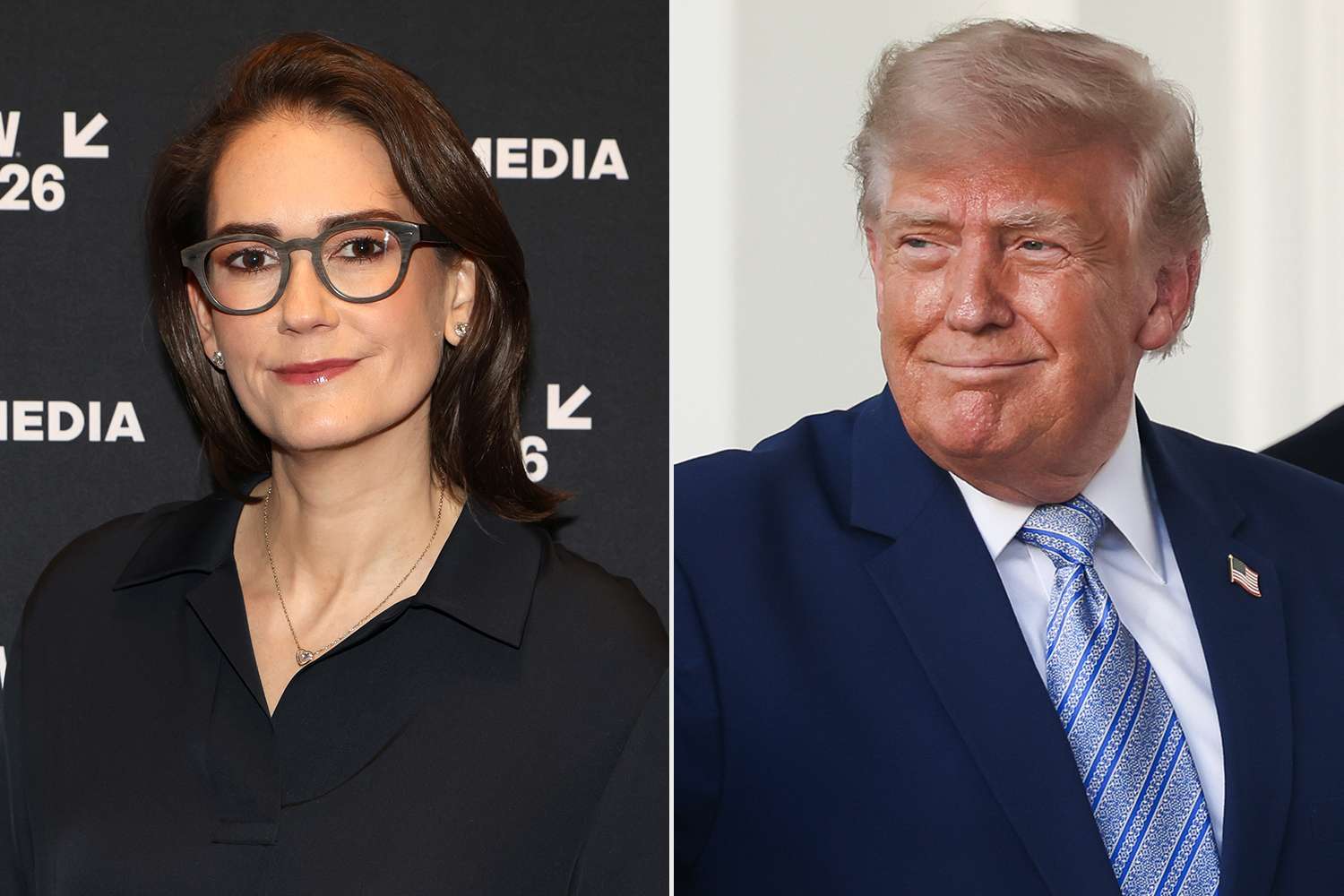 Jessica Tarlov; Donald Trump Credit: Rick Kern/Getty; Samuel Corum/Sipa/Bloomberg via Getty