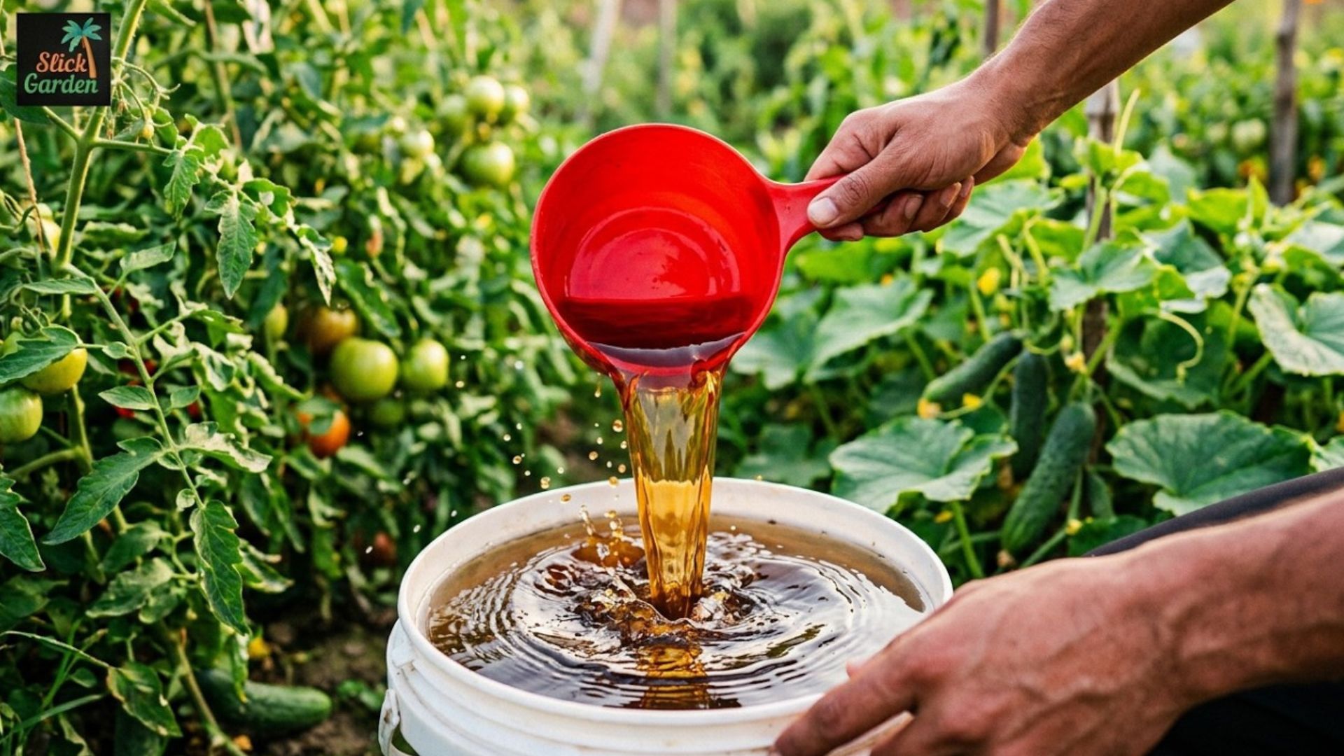 Easy homemade liquid fertilizer for tomatoes, peppers, and cucumbers