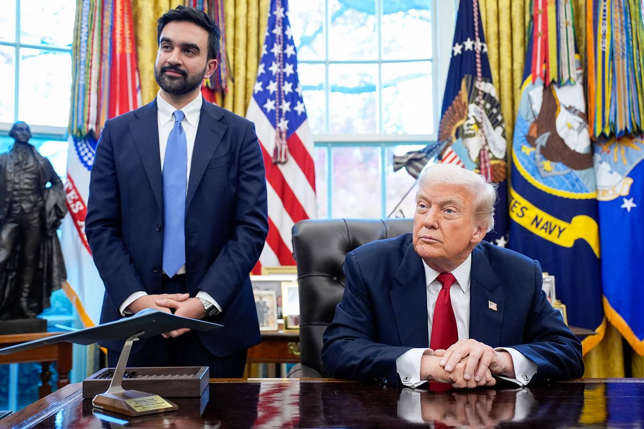 Zohran Mamdani, mayor-elect of New York and US President Donald Trump during a meeting in the Oval Office Credit: Yuri Gripas/Abaca/Bloomberg via Getty