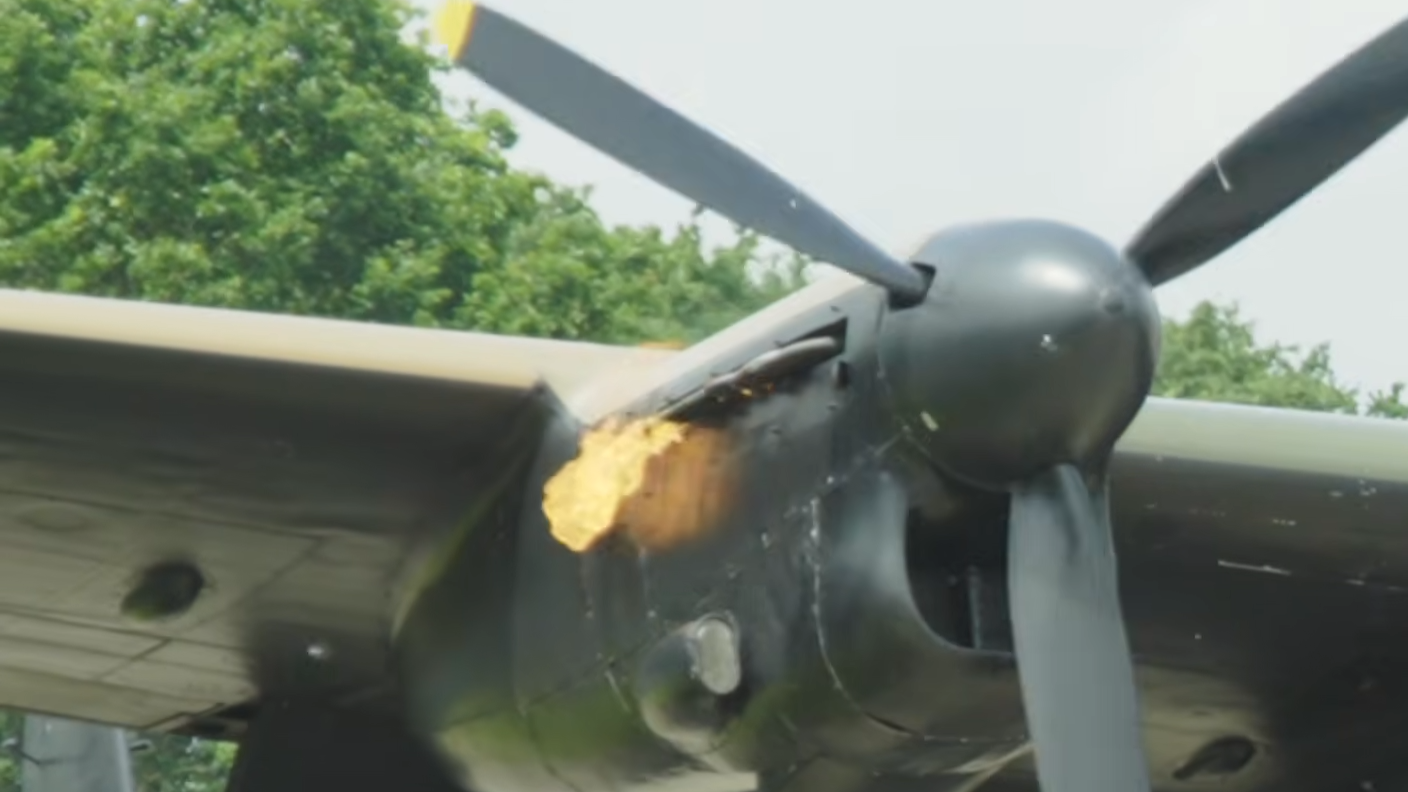 Watch the Lancaster breathe fire - then four Merlin engines unleash hell