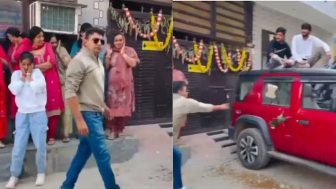haryana influencer smashes new mahindra thar's window with brick for reel, faces backlash | video