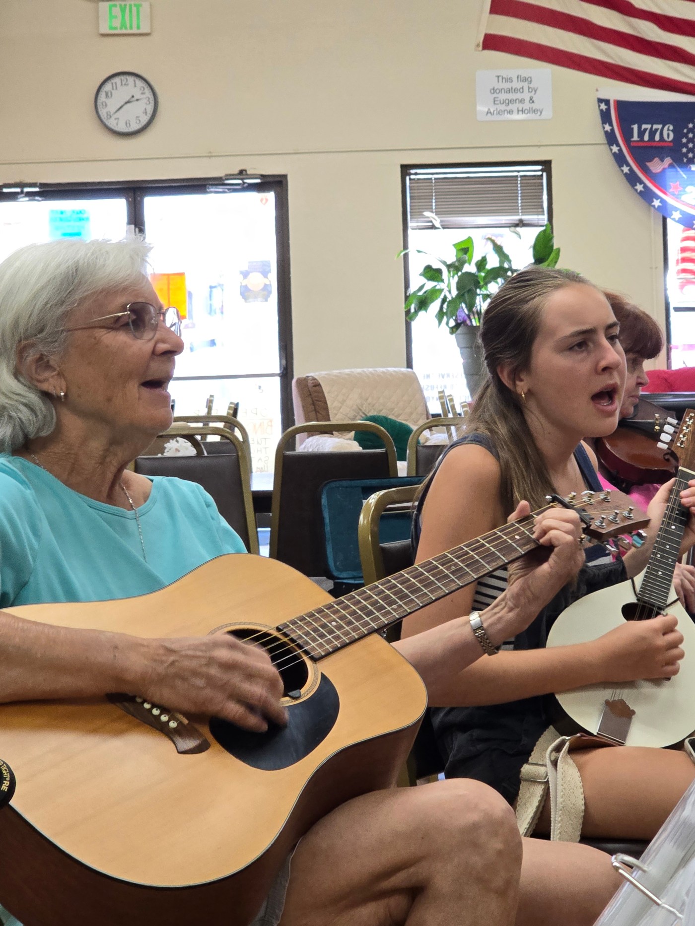 Old time fiddlers still sawing away