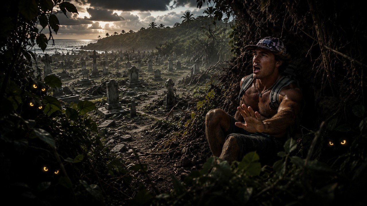 He found a graveyard (on a remote island) - these animals want to kill us