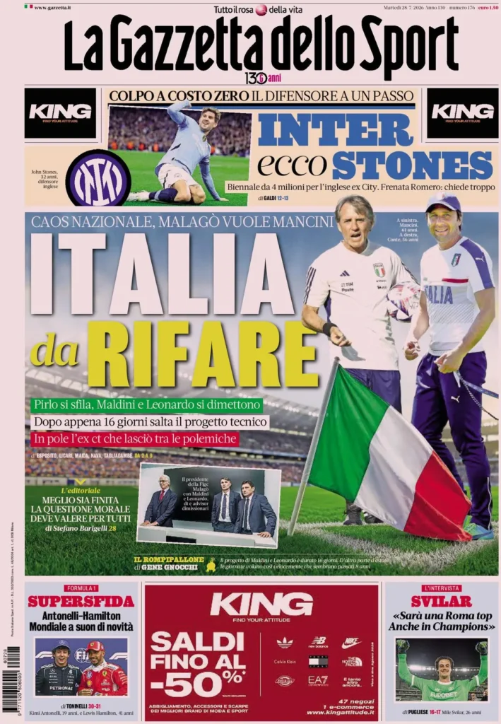le-prime-pagine-dei-quotidiani-sportivi-28-luglio-2026