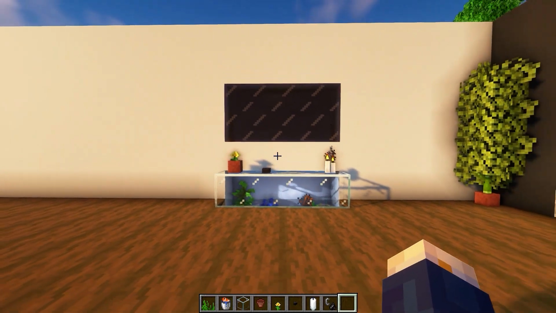 This Minecraft living room adds decoration without taking much space