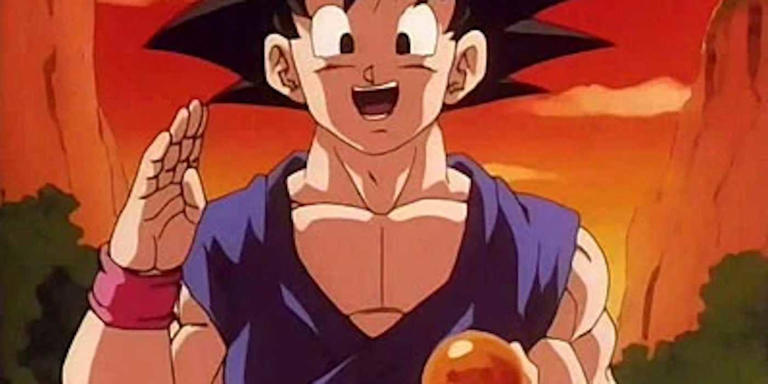 Goku gives a salute, while holding a Dragon Ball, in Dragon Ball GT: A Hero's Legacy.