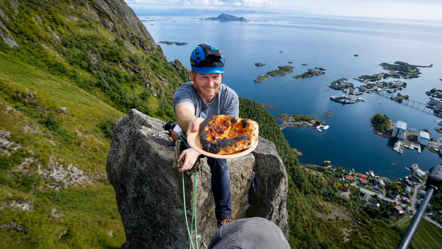 This pizza place is so isolated, only professional climbers can get there