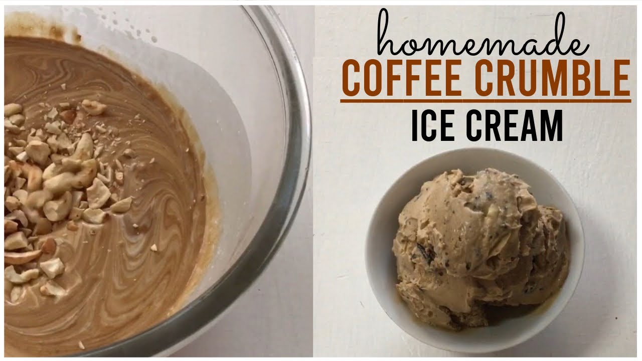 Coffee crumble ice cream with rich flavor