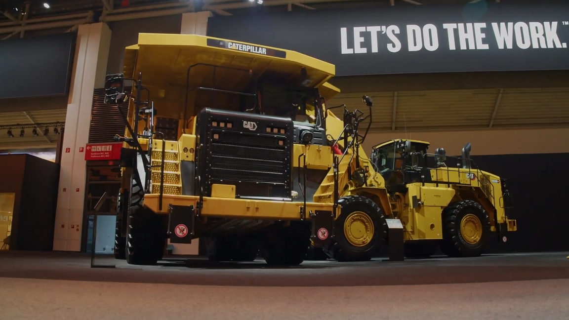 Giant CAT 775 dump truck steals the show at equipment expo