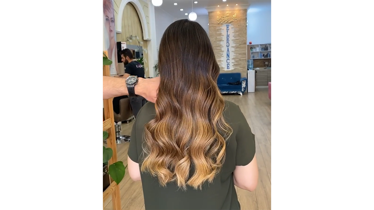 Creating caramel bronze balayage waves with precision ribbon styling ...