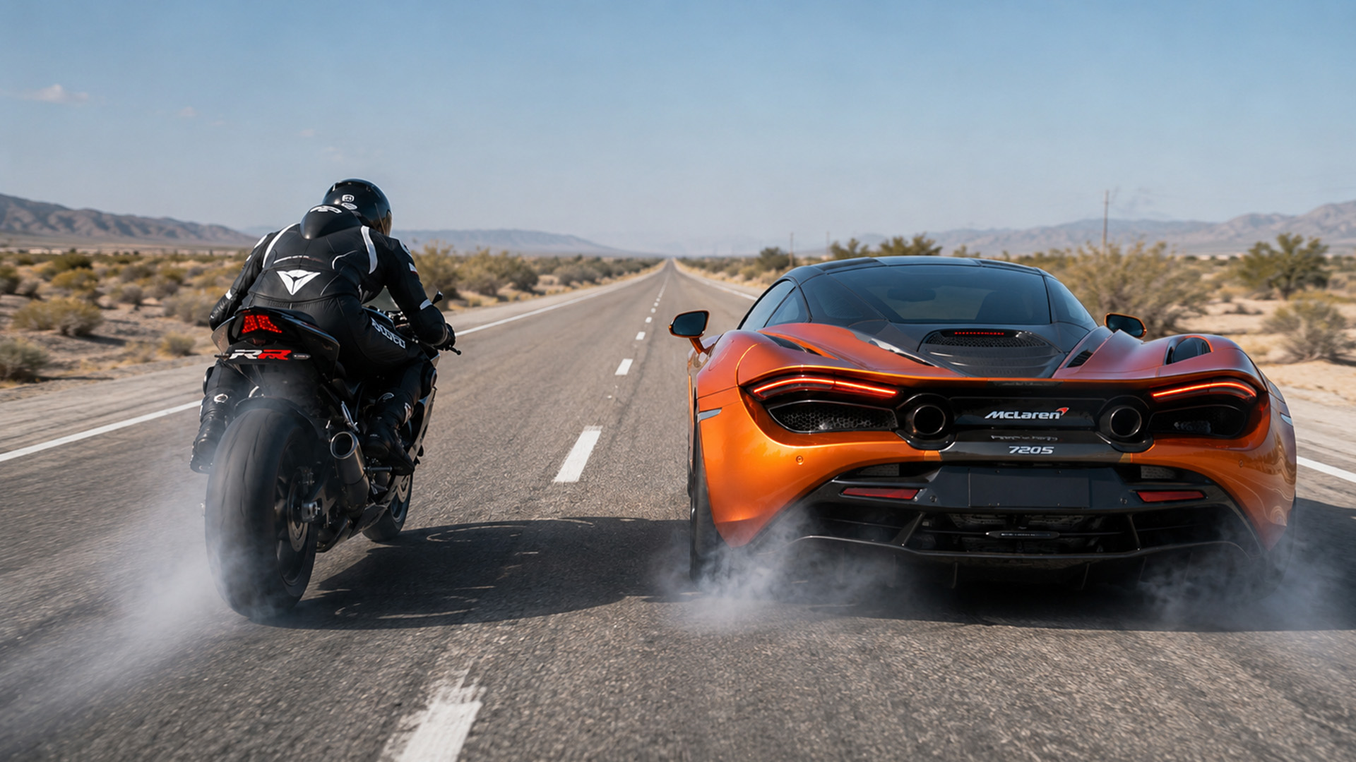 Superbike acceleration meets McLaren top-end power in drag race