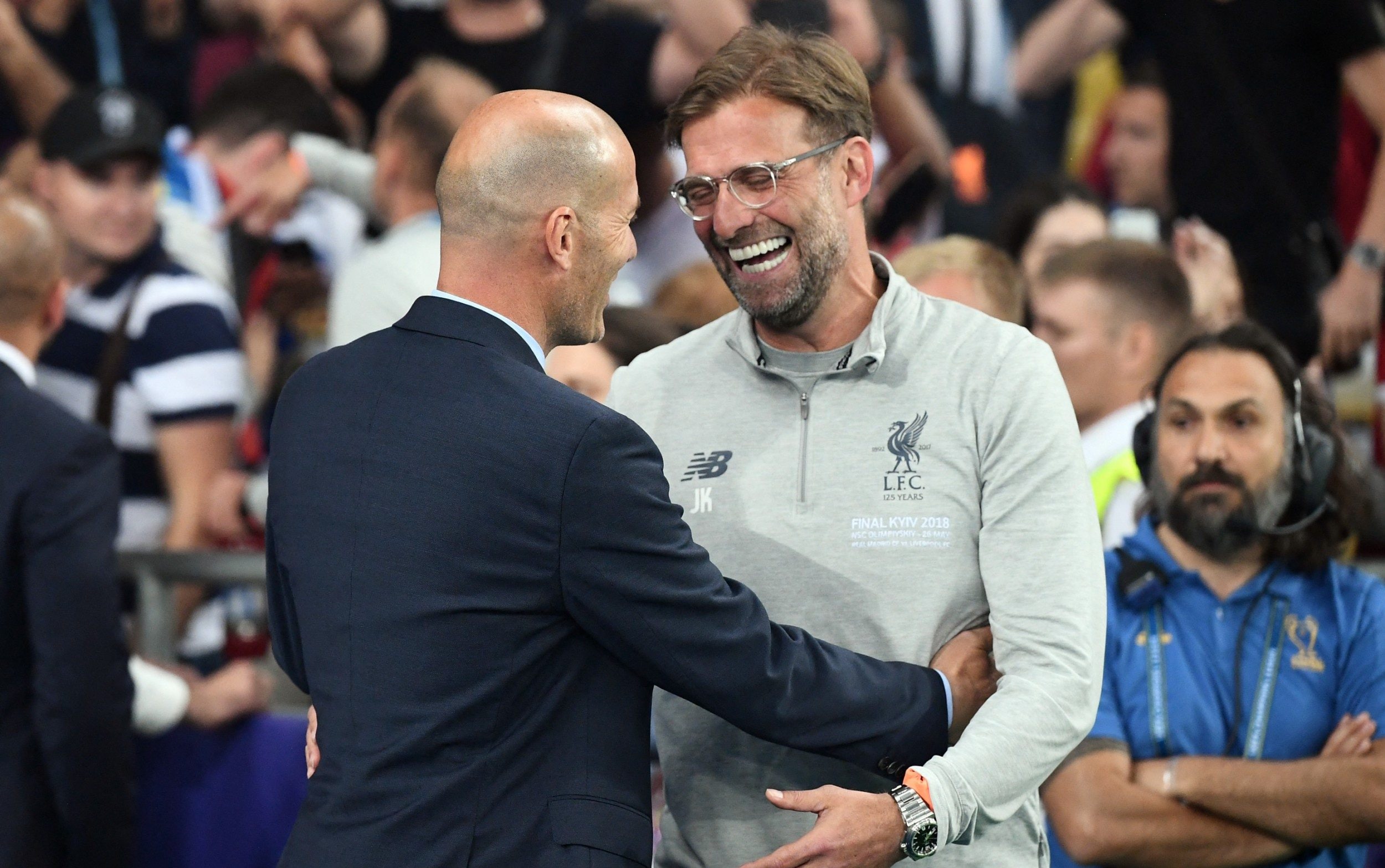 Zidane and Jurgen Klopp met in the 2018 Champions League final, where Real Madrid defeated Liverpool - Franck Fife/Getty Images