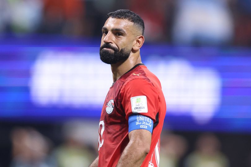 ATLANTA, GEORGIA - JULY 07: Mohamed Salah of Egypt looks dejected during the FIFA World Cup 2026 Round of 16 match between Argentina and Egypt at Atlanta Stadium on July 07, 2026 in Atlanta, Georgia. (Photo by Catherine Ivill - AMA/Getty Images)