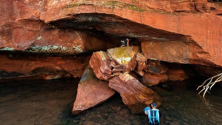 Apostle Islands Red Cliff sea caves collapse