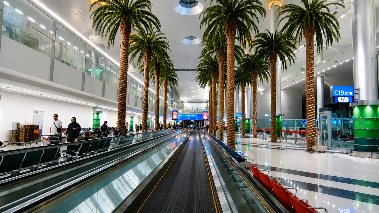Why are there palm trees inside Dubai Airport?