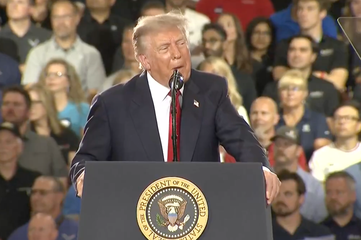 Moment Donald Trump interrupted by heckler who calls him a 'paedophile protector'