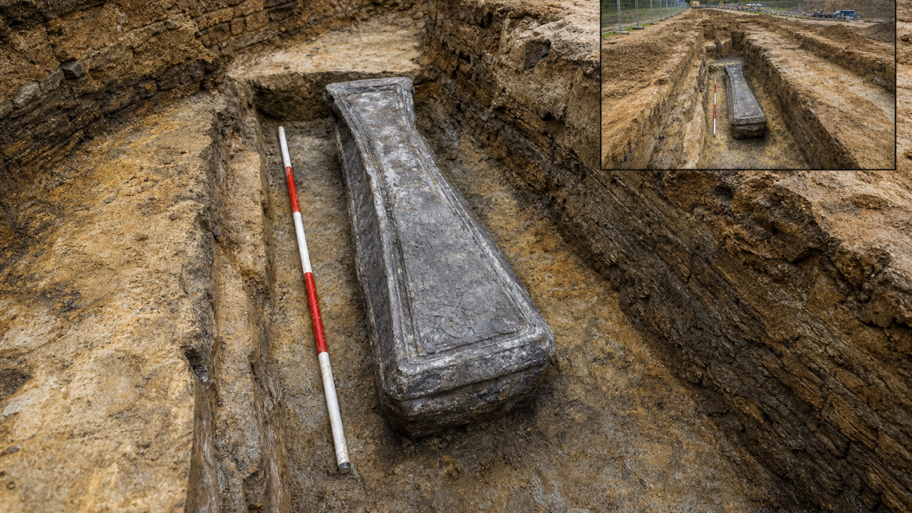 Celtic symbols on Roman lead coffins found in Surrey