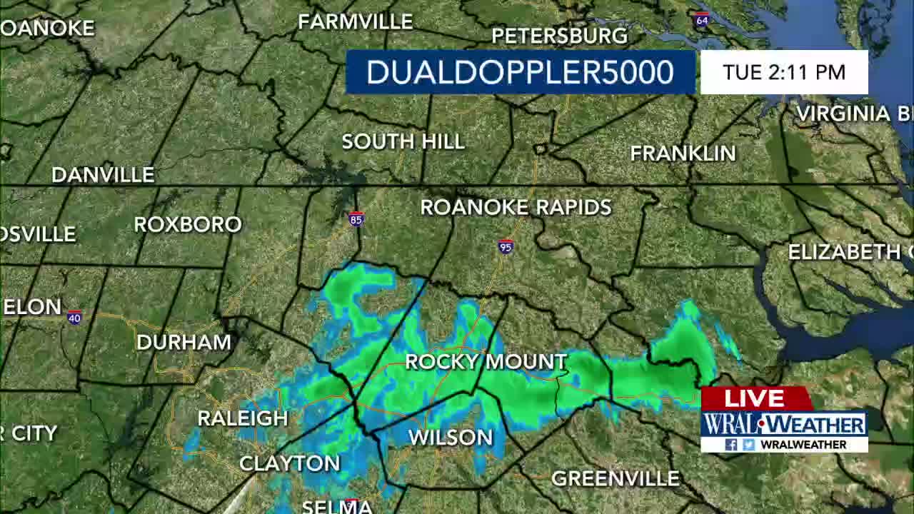 WRAL weather alert day: Storms moving into central, eastern NC