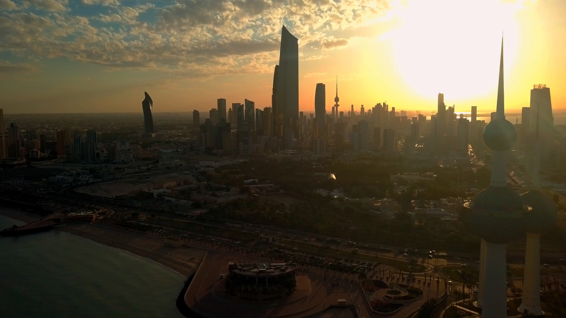 Kuwait from above: Desert sands to skyline lights