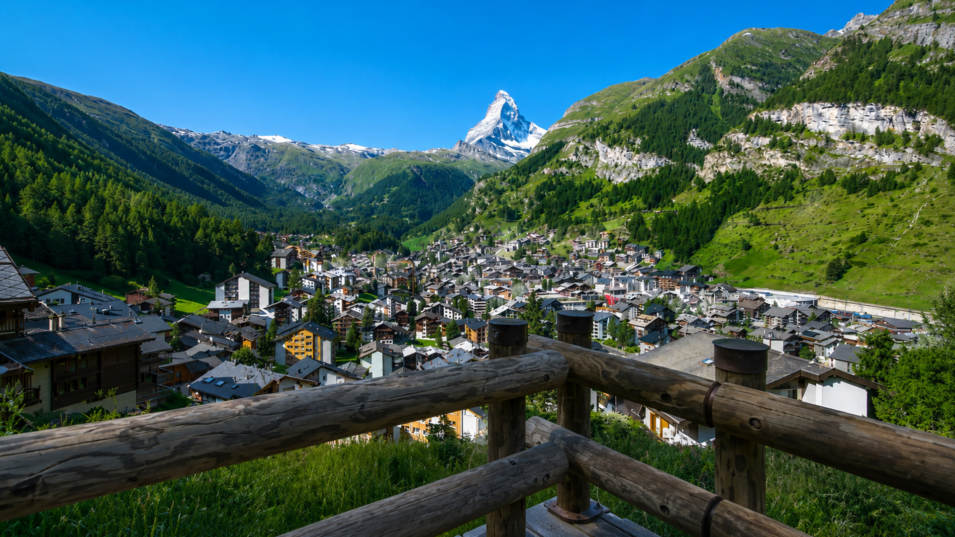 Zermatt Switzerland shines beneath the Matterhorn (4K)