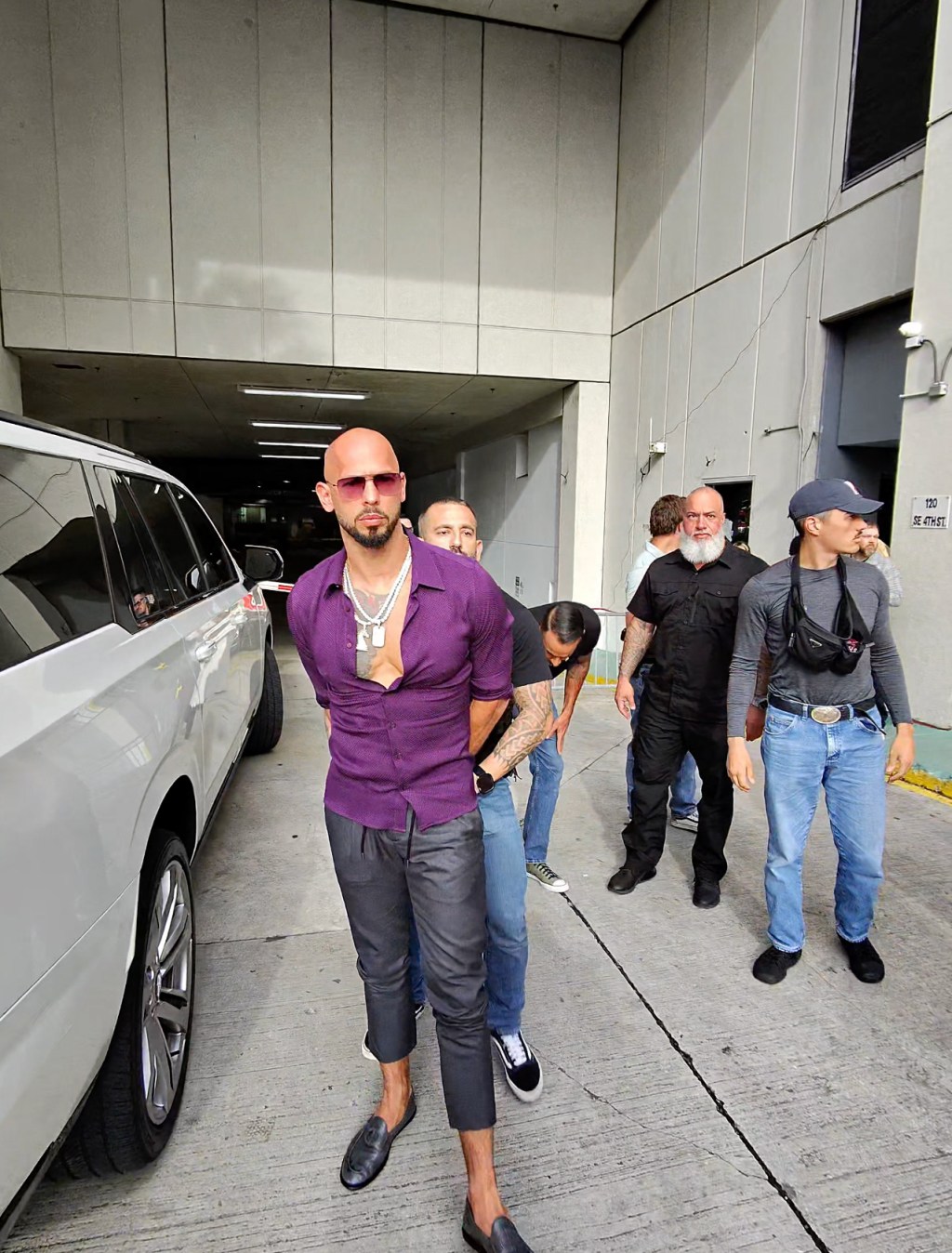 Andrew Tate under arrest in Miami over charges including rape and sex trafficking on July 18, 2026. BACKGRID
