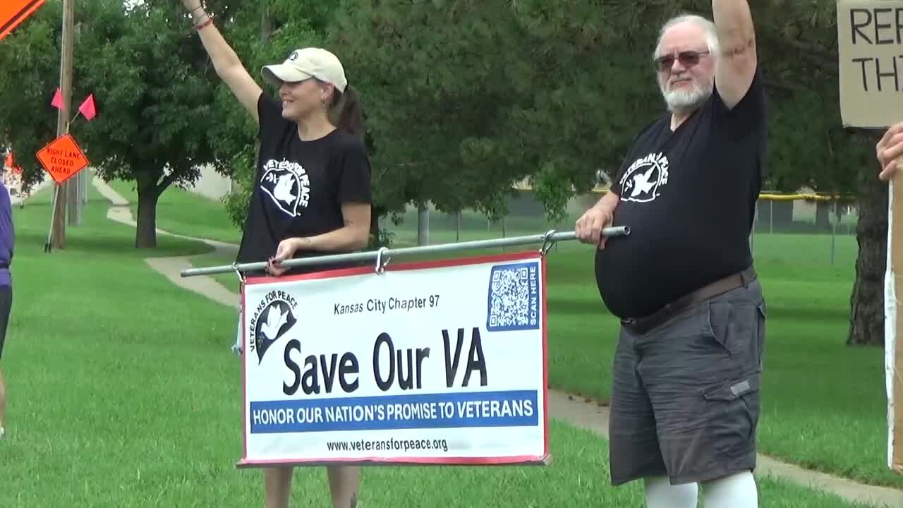 Protest held outside Topeka's VA Medical Center