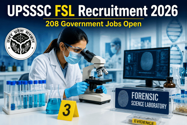 UPSSSC FSL recruitment 2026: Apply for 208 forensic science lab posts ...