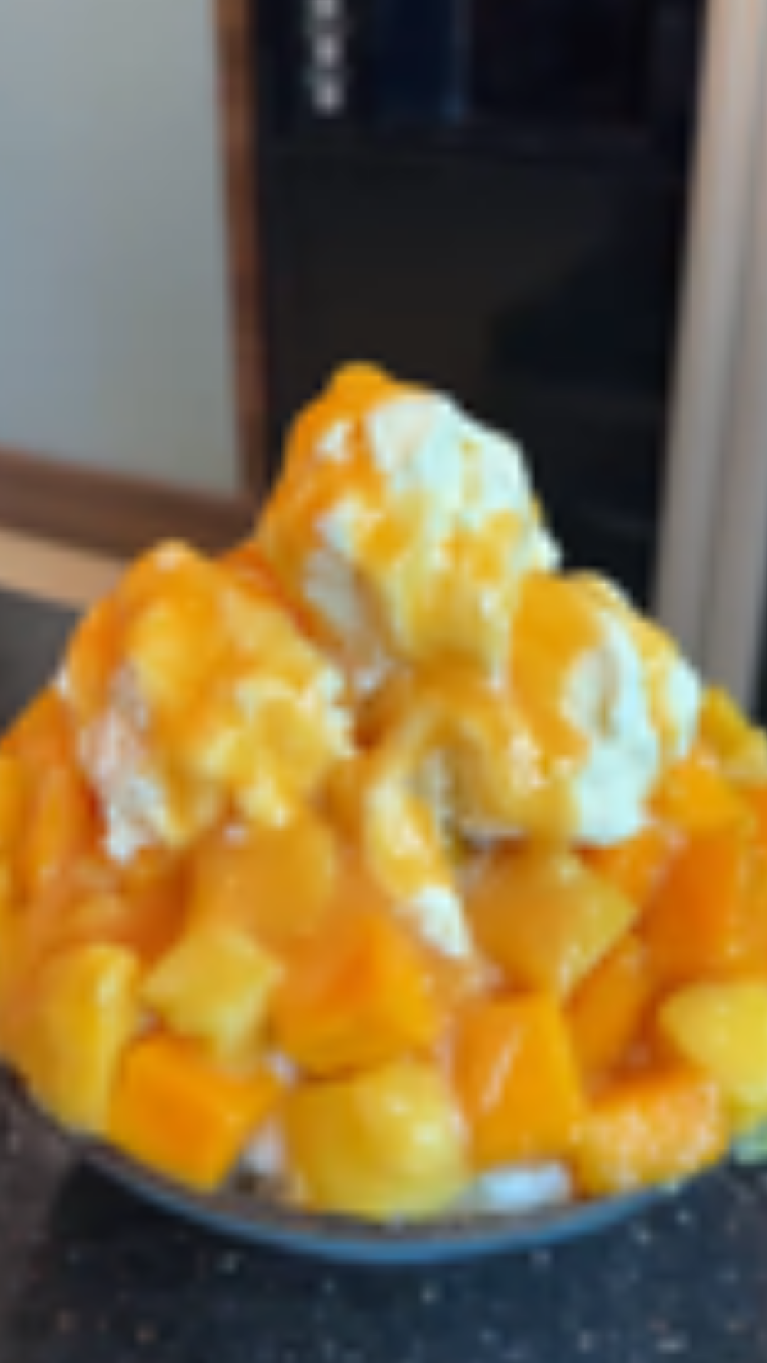 Refreshing mango bingsu homemade dessert