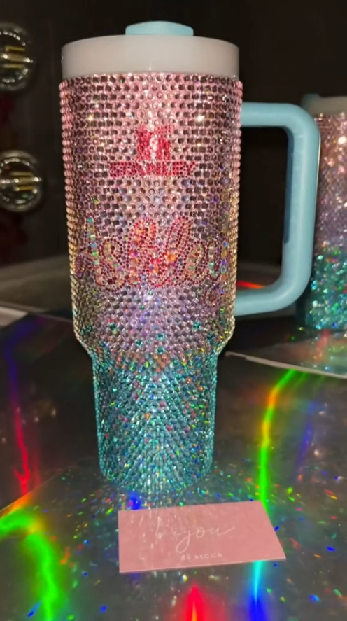 Cotton candy tumbler custom design