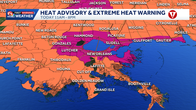Extreme heat warning: Louisiana's weather forecast brings heat indices ...
